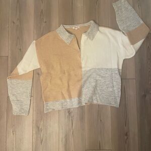 Takara Beige and Gray Sweater
